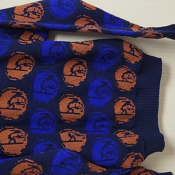 Chippewa Woolens Men's Blue and Orange Grandpa Sweater, Sz Medium - Picture 3 of 5